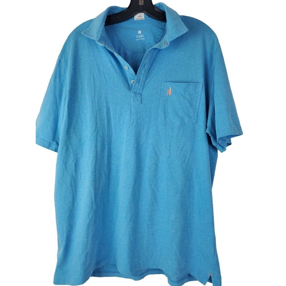 Johnnie-O Men's Blue Short Sleeve Polo Golf Shirt Size XL Hanging Out